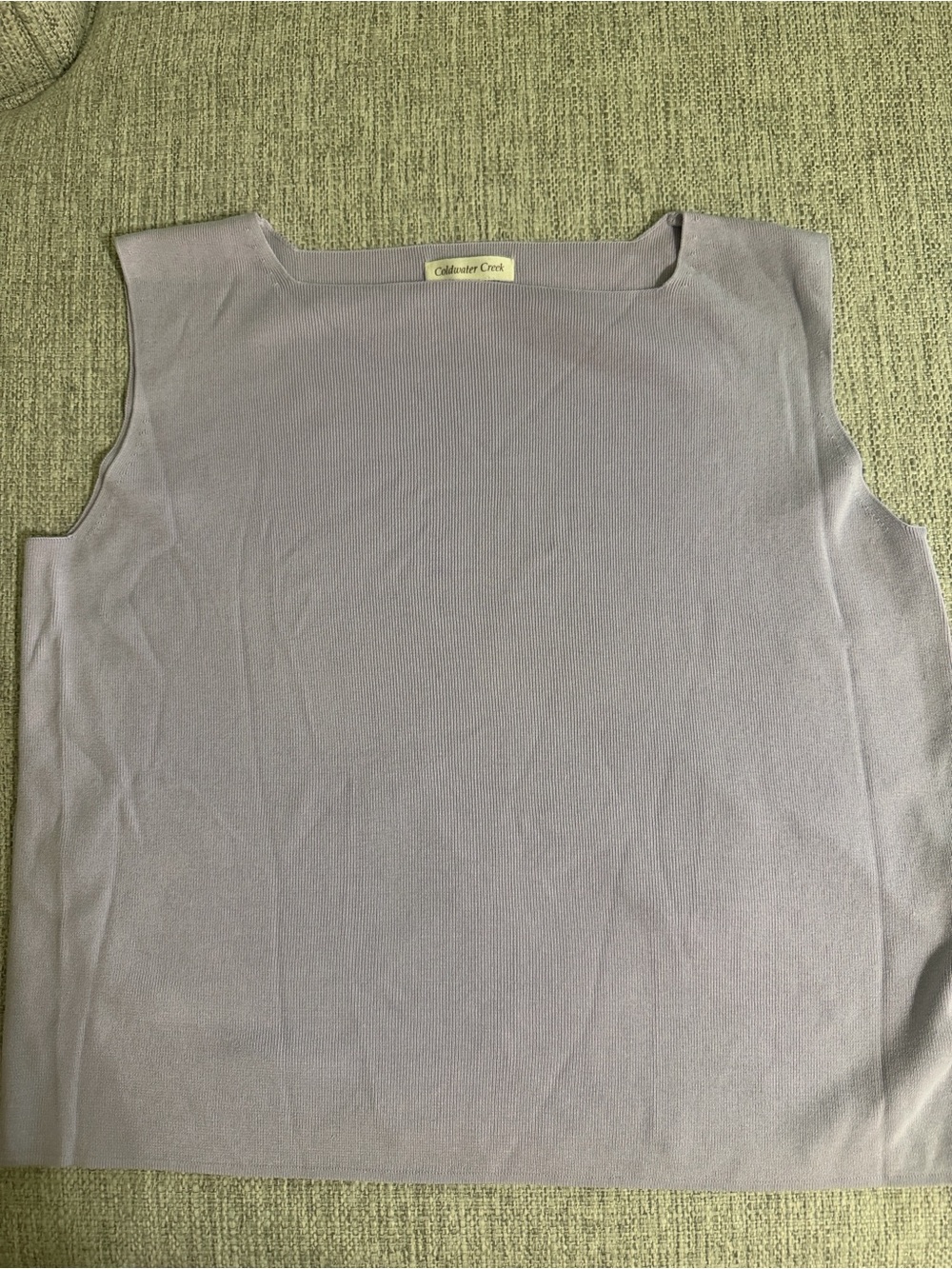 Coldwater Creek Lavender Silk Cotton Blend Sleeveless Tank Top 1X Square Neck - Picture 3 of 8